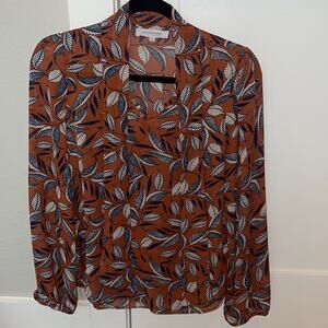 Love Encounter Blouse Top Rust, Burnt Orange, Tan Color Small